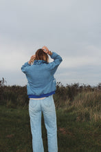 Denim flower  bomber