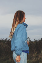 Denim flower  bomber